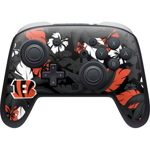 NFL Cincinnati Bengals Tropical Print Nintendo Switch 2 (2025) Pro Controller Skin