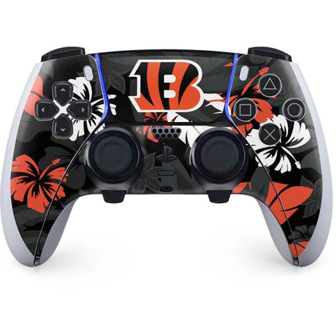 NFL Cincinnati Bengals Tropical Print PS5 DualSense Edge Pro Controller Skin