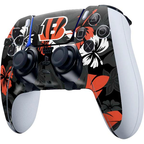 NFL Cincinnati Bengals Tropical Print PS5 DualSense Edge Pro Controller Skin