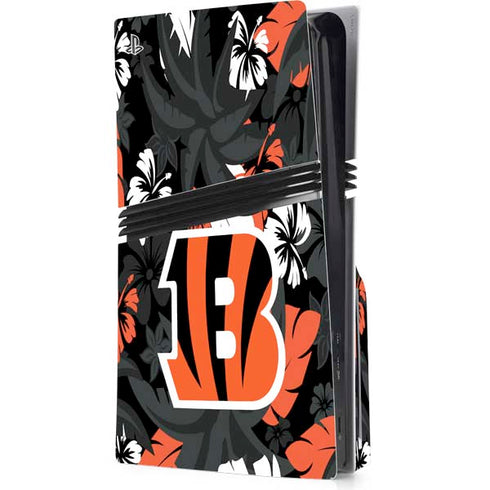 NFL Cincinnati Bengals Tropical Print PS5 Pro Disk Console Skin