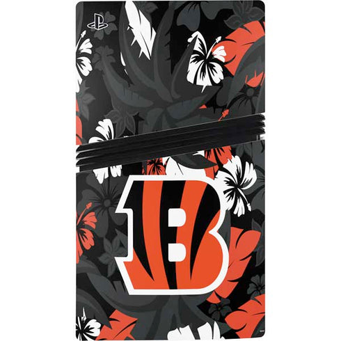 NFL Cincinnati Bengals Tropical Print PS5 Pro Disk Console Skin