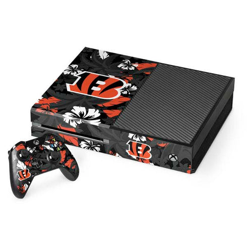 NFL Cincinnati Bengals Tropical Print Xbox One Console and Controller Bundle Skin
