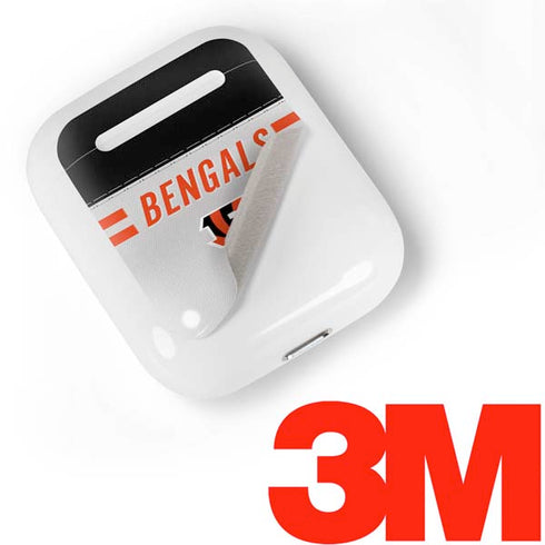 NFL Cincinnati Bengals White Striped Apple AirPods Skin