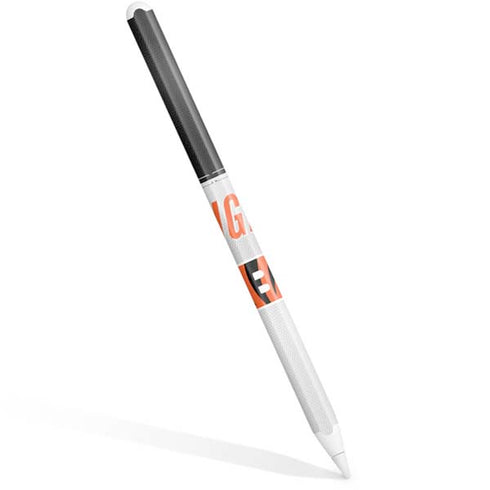 NFL Cincinnati Bengals White Striped Apple Pencil (2nd Gen 2019) Skin