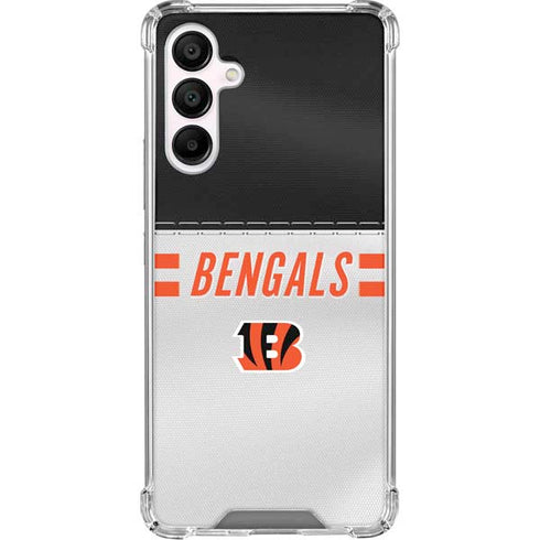 NFL Cincinnati Bengals White Striped Galaxy A16 5G Clear Case