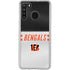 NFL Cincinnati Bengals White Striped Galaxy A21 Clear Case
