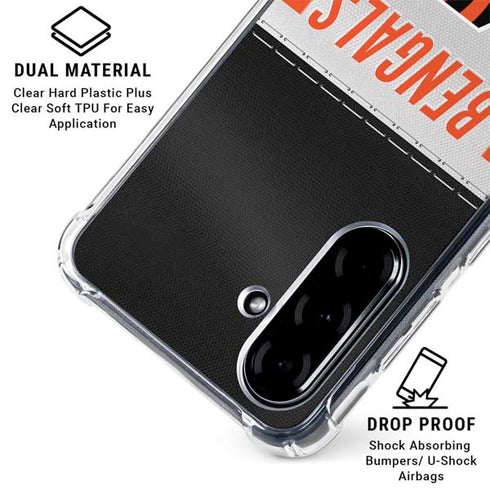 NFL Cincinnati Bengals White Striped Galaxy A36 5G Clear Case