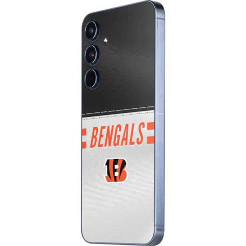 NFL Cincinnati Bengals White Striped Galaxy A55 5G Skin