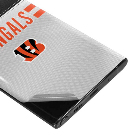 NFL Cincinnati Bengals White Striped Galaxy Note 10 Plus Skin