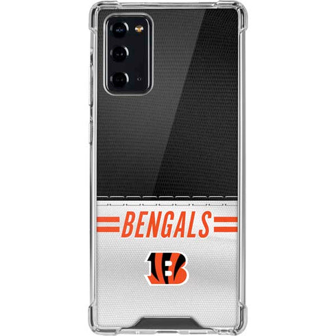 NFL Cincinnati Bengals White Striped Galaxy Note20 5G Clear Case
