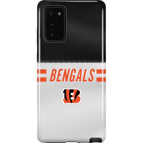 NFL Cincinnati Bengals White Striped Galaxy Note20 5G Pro Case