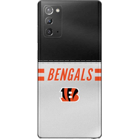 NFL Cincinnati Bengals White Striped Galaxy Note20 5G Skin