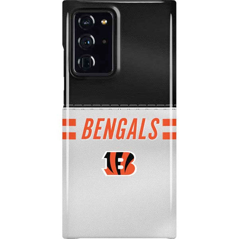 NFL Cincinnati Bengals White Striped Galaxy Note20 Ultra 5G Lite Case