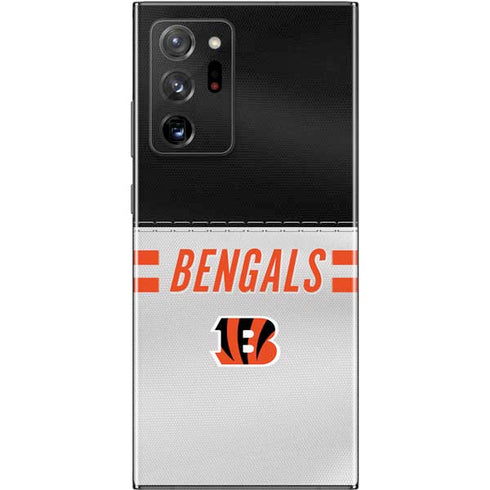 NFL Cincinnati Bengals White Striped Galaxy Note20 Ultra 5G Skin