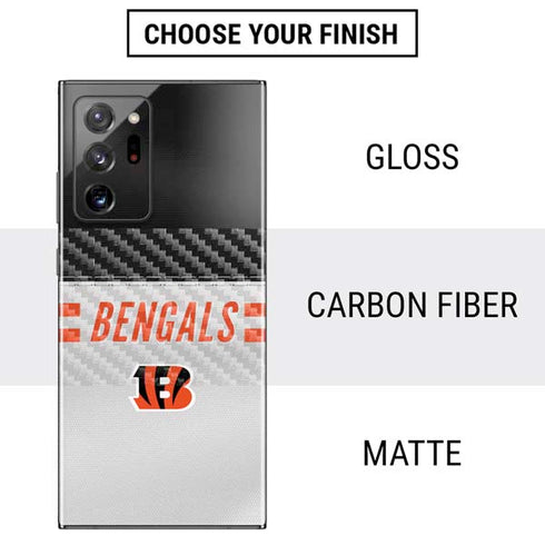 NFL Cincinnati Bengals White Striped Galaxy Note20 Ultra 5G Skin