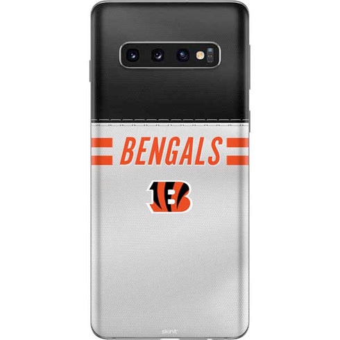 NFL Cincinnati Bengals White Striped Galaxy S10 Skin