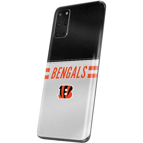 NFL Cincinnati Bengals White Striped Galaxy S20 Plus Skin
