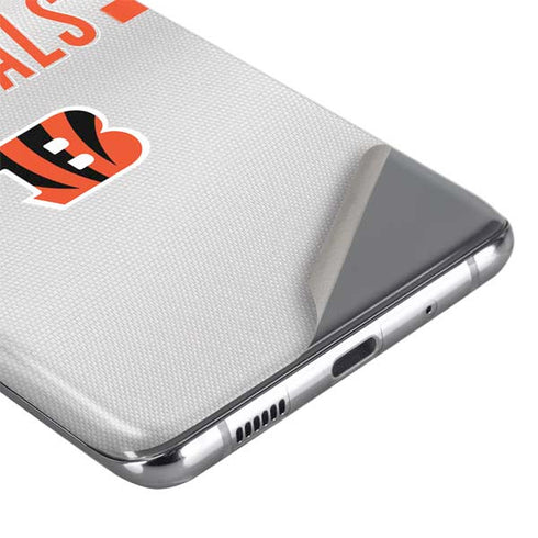 NFL Cincinnati Bengals White Striped Galaxy S20 Plus Skin