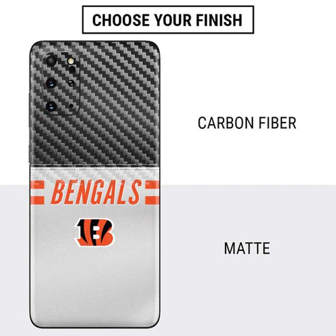 NFL Cincinnati Bengals White Striped Galaxy S20 Plus Skin