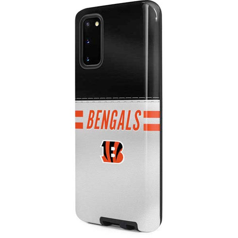 NFL Cincinnati Bengals White Striped Galaxy S20 Pro Case