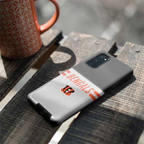 NFL Cincinnati Bengals White Striped Galaxy S20 Pro Case