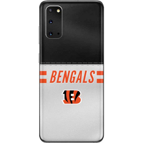 NFL Cincinnati Bengals White Striped Galaxy S20 Skin