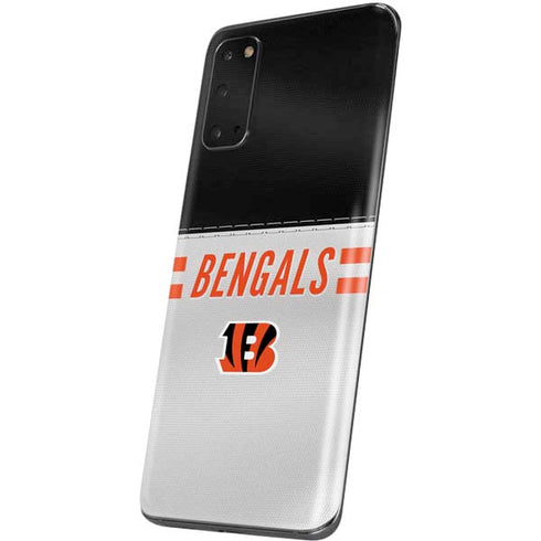 NFL Cincinnati Bengals White Striped Galaxy S20 Skin