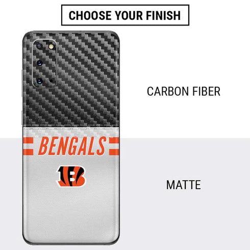 NFL Cincinnati Bengals White Striped Galaxy S20 Skin