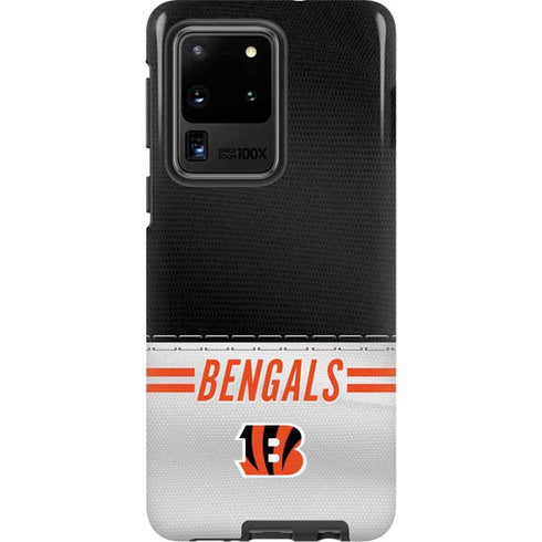 NFL Cincinnati Bengals White Striped Galaxy S20 Ultra 5G Pro Case
