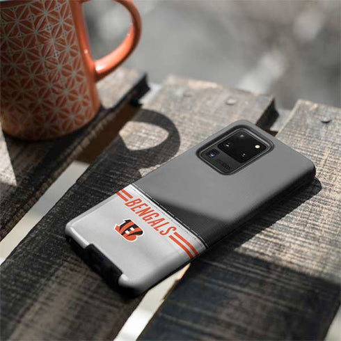 NFL Cincinnati Bengals White Striped Galaxy S20 Ultra 5G Pro Case
