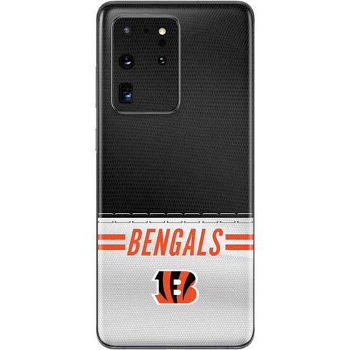 NFL Cincinnati Bengals White Striped Galaxy S20 Ultra 5G Skin