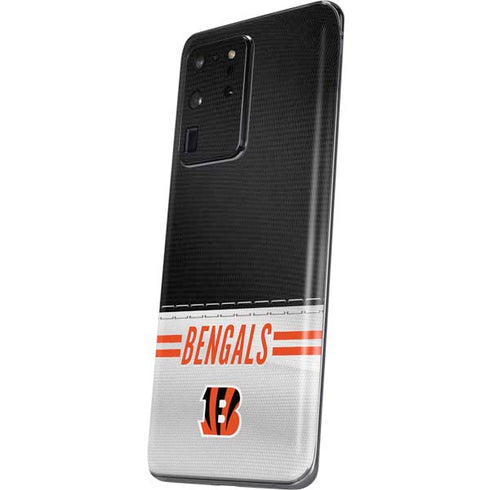 NFL Cincinnati Bengals White Striped Galaxy S20 Ultra 5G Skin