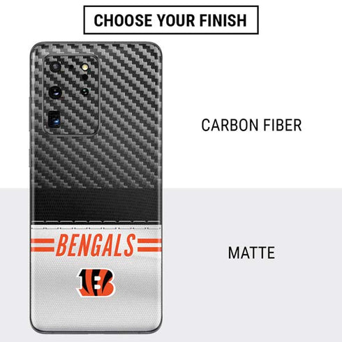 NFL Cincinnati Bengals White Striped Galaxy S20 Ultra 5G Skin