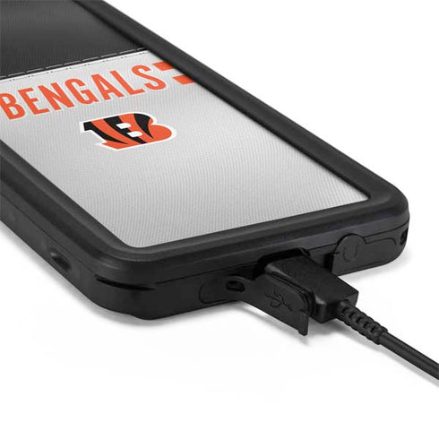 NFL Cincinnati Bengals White Striped Galaxy S20 Waterproof Case