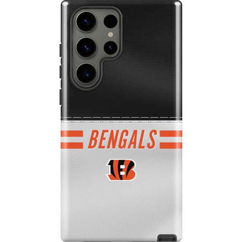 NFL Cincinnati Bengals White Striped Galaxy S23 Ultra Pro Case
