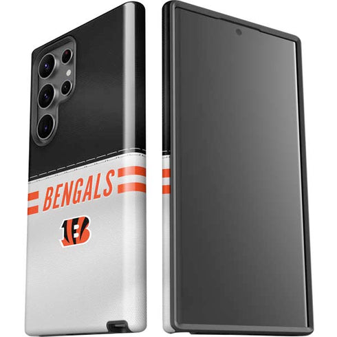 NFL Cincinnati Bengals White Striped Galaxy S23 Ultra Pro Case