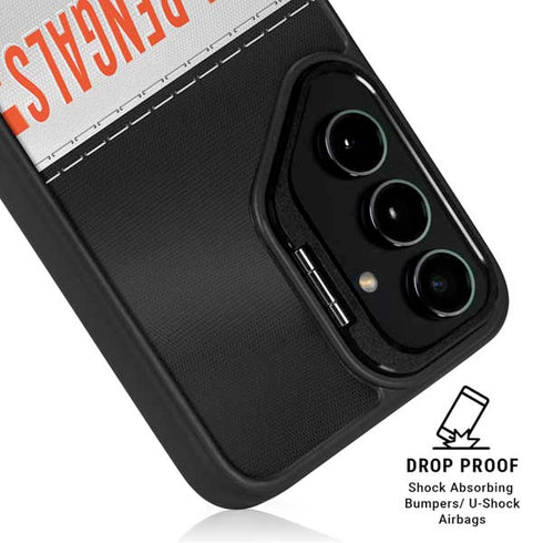 NFL Cincinnati Bengals White Striped Galaxy S24 FE Kickstand Case