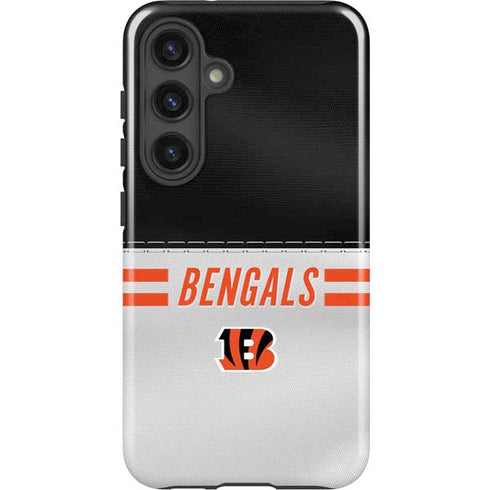NFL Cincinnati Bengals White Striped Galaxy S25 Impact Case