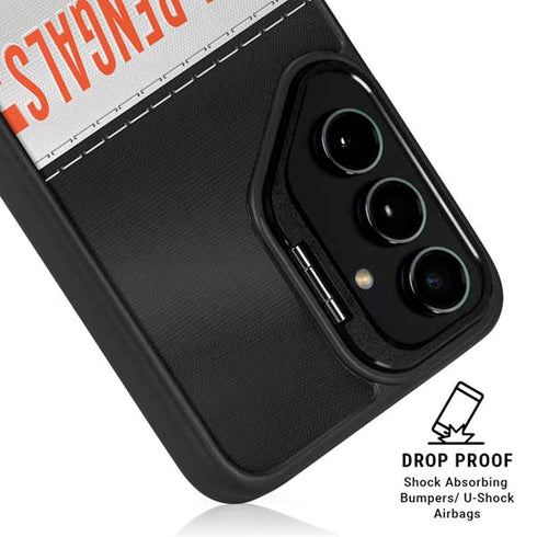 NFL Cincinnati Bengals White Striped Galaxy S25 Kickstand Case