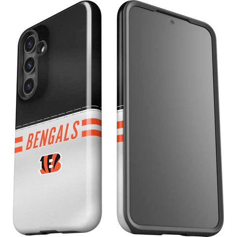 NFL Cincinnati Bengals White Striped Galaxy S25 Plus Impact Case