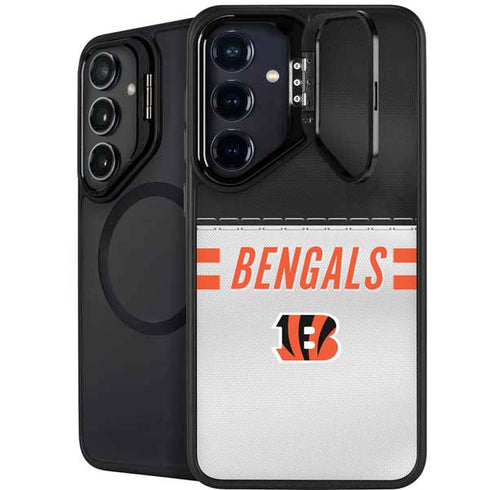 NFL Cincinnati Bengals White Striped Galaxy S25 Plus Kickstand Case