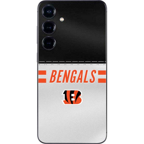NFL Cincinnati Bengals White Striped Galaxy S25 Plus Skin