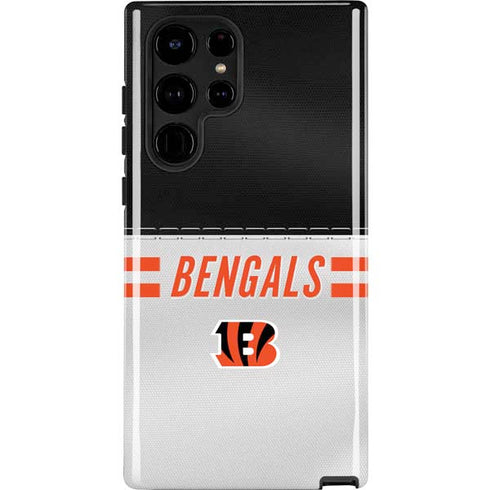 NFL Cincinnati Bengals White Striped Galaxy S25 Ultra Impact Case