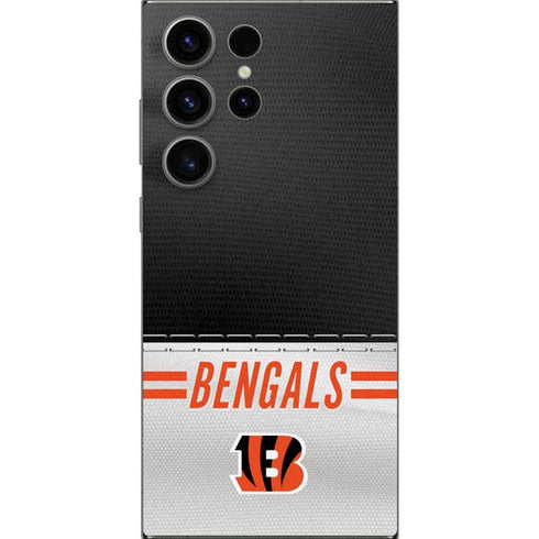 NFL Cincinnati Bengals White Striped Galaxy S24 Ultra Skin