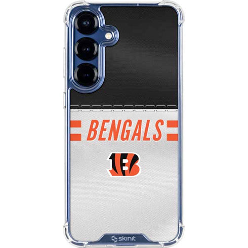 NFL Cincinnati Bengals White Striped Galaxy S25 Clear Case
