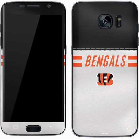 NFL Cincinnati Bengals White Striped Galaxy S7 Skin