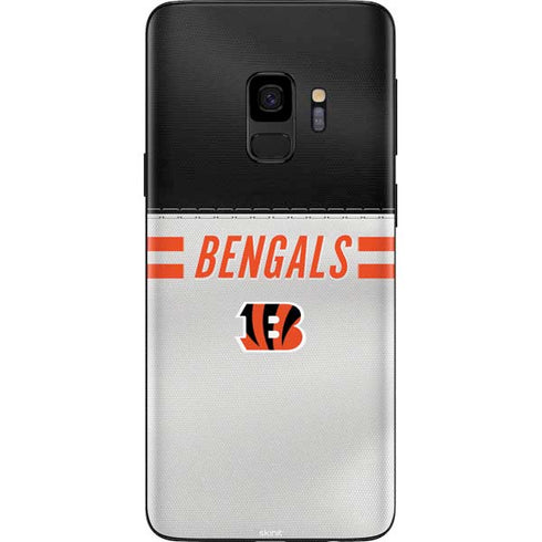 NFL Cincinnati Bengals White Striped Galaxy S9 Skin