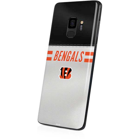 NFL Cincinnati Bengals White Striped Galaxy S9 Skin