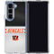 NFL Cincinnati Bengals White Striped Galaxy Z Fold5 5G Clear Case