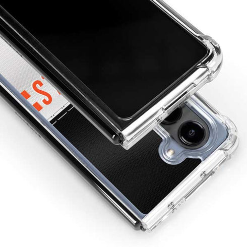 NFL Cincinnati Bengals White Striped Galaxy Z Fold5 5G Clear Case